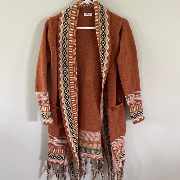 Rust Patterned Women's Cardigan - Picture 1 of 2